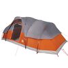 vidaXL Family Tent Dome 11-Person Gray and Orange Waterproof