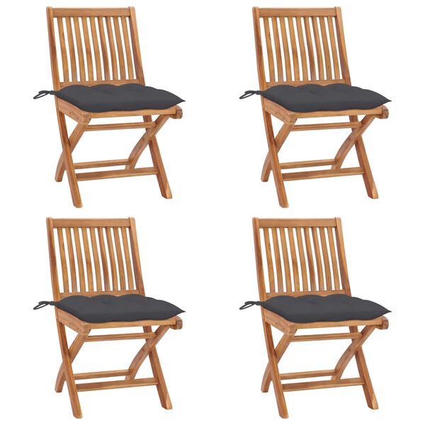 vidaXL Garden Chair Set of 4 Anthracite