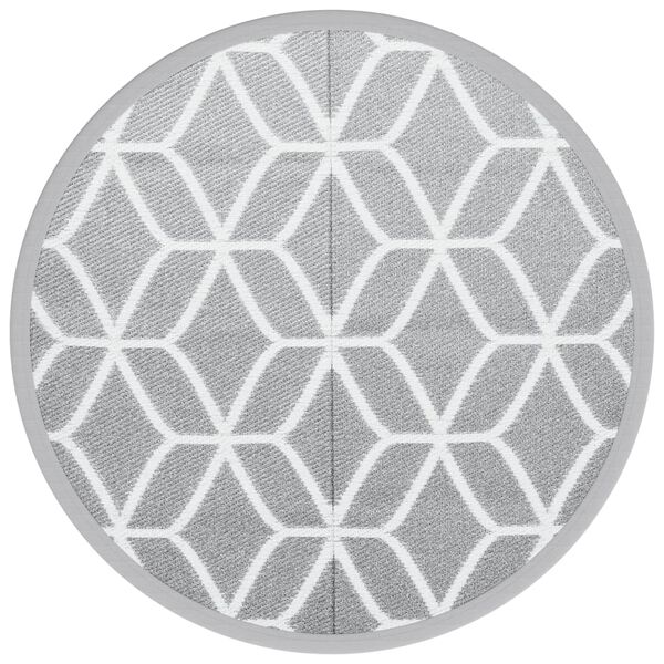 vidaXL Outdoor Carpet Grey Polypropylene Ø63.0 in Reversible Area Rug