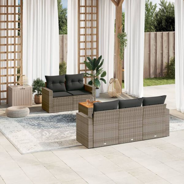 vidaXL Garden Sofa Set Grey PE rattan Modular Outdoor Sofa Set