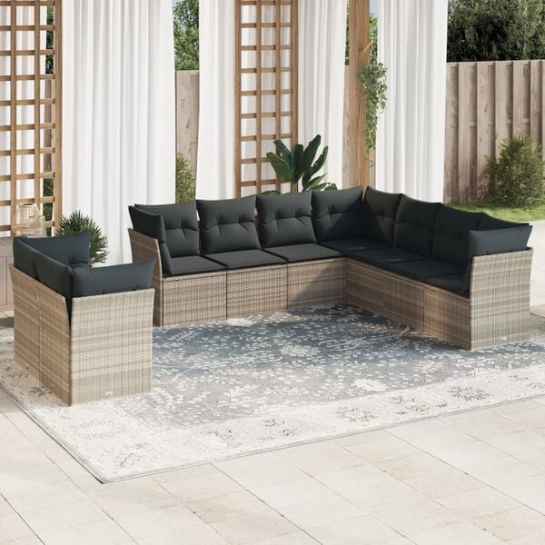 vidaXL Garden Sofa Set Light grey and dark grey