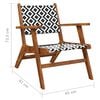 vidaXL Garden Chair Brown and Black Solid Acacia wood, poly rattan