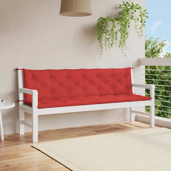 vidaXL Garden Bench Cushion Set of 2 Red Oxford fabric (100% polyester)