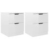 vidaXL Bedside Cabinet Set of 2 High gloss white Engineered wood