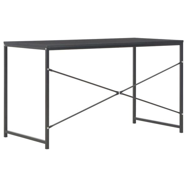 vidaXL Computer Desk Black Engineered wood and Powder-Coated Steel Medium