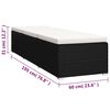 vidaXL Sun Lounger Black rattan and cream white cushion