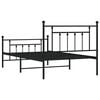 vidaXL Bed Frame Black Powder-Coated Steel Twin Bed Frame Rectangular