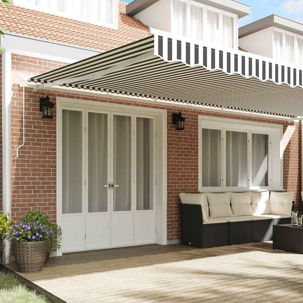 vidaXL Retractable Awning Anthracite and White