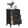 vidaXL Bedside Table Black Engineered wood, plastic Compact