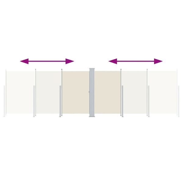 vidaXL Side Awning Cream Polyester with PU coating, steel, aluminum