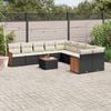 vidaXL Garden Sofa Set Black and Cream White