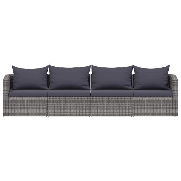 vidaXL Garden Sofa Set Set of 4 Grey