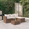 vidaXL Patio Lounge Set Set of 3 Brown, Cream White