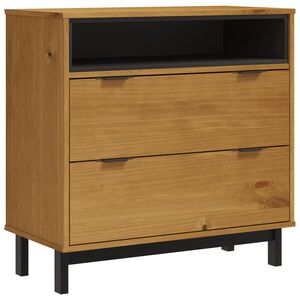 vidaXL Drawer Cabinet Oak Solid pine wood, plastic Medium Drawer Cabinet