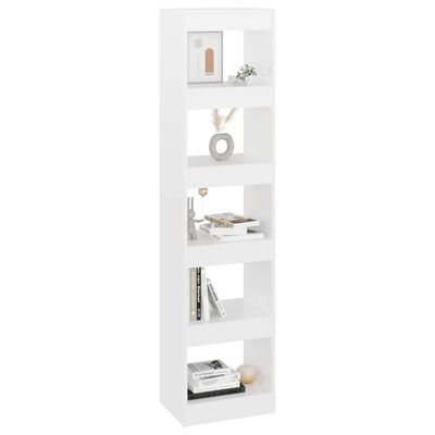 vidaXL Book Cabinet/Room Divider High Gloss White 15.7"x11.8"x65.4"