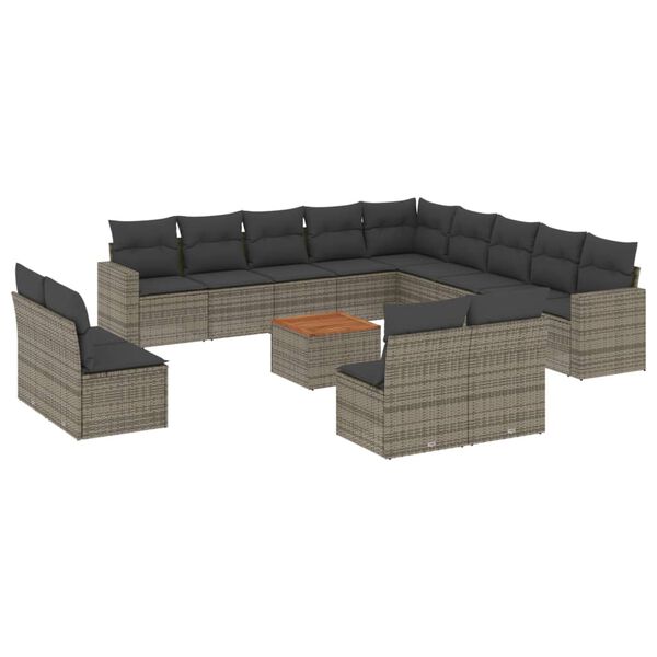 vidaXL Garden Sofa Set Grey