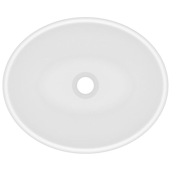 vidaXL Luxury Basin Oval-shaped Matt White 15.7x13.0" Ceramic