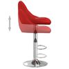vidaXL Bar Stool Set of 2 Wine Red Faux Leather and Chromed Steel Medium