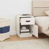vidaXL Bedside Cabinet Set of 2 White Solid pine wood, faux leather