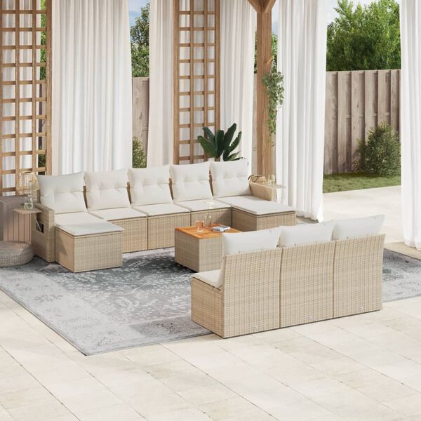 vidaXL Garden Sofa Set Beige PE rattan Various sizes Modular