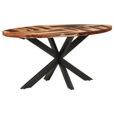 vidaXL Dining Table 63"x35.4"x29.5" Solid Acacia Wood with Sheesham Finish