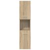 vidaXL Bathroom Furniture Set Sonoma Oak, White Engineered Wood, Ceramic