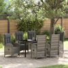 vidaXL Garden Dining Set with Cushion 7 pcs Grey Poly Rattan