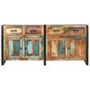 vidaXL Sideboard Mixed Color Solid Reclaimed Wood and Powder-Coated Steel