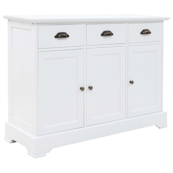 vidaXL Sideboard White MDF, Pinewood, Metal Medium Sideboard