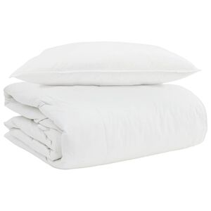 vidaXL 2-in-1 Duvet with Pillow 2 pcs White Down Feather