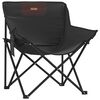 vidaXL Camping Chair Black 600D polyester with PE coating, Steel Medium