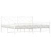 vidaXL Bed Frame White Powder-Coated Steel Double Durable Bed Frame