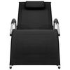 vidaXL Sun Lounger Black and Gray Textilene, Aluminum, Powder-Coated Steel