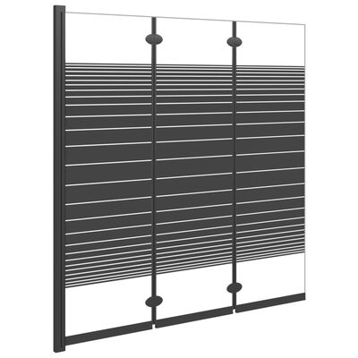 vidaXL Foldable Shower Enclosure 3 Panels 51.2"x51.2" ESG Black