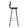 vidaXL Bar Chair Set of 4 Dark Brown, Black