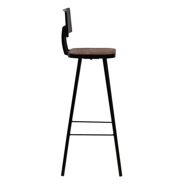 vidaXL Bar Chair Set of 4 Dark Brown, Black