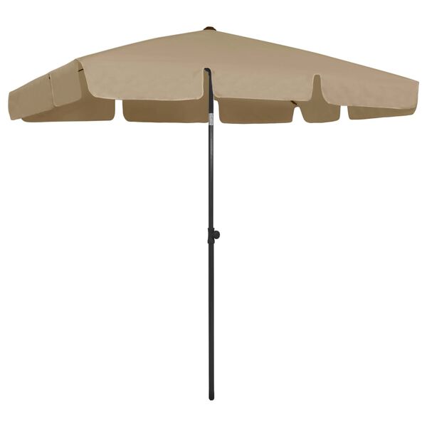vidaXL Beach Parasol Taupe Polyester 78.7x49.2 in Rectangular Tiltable