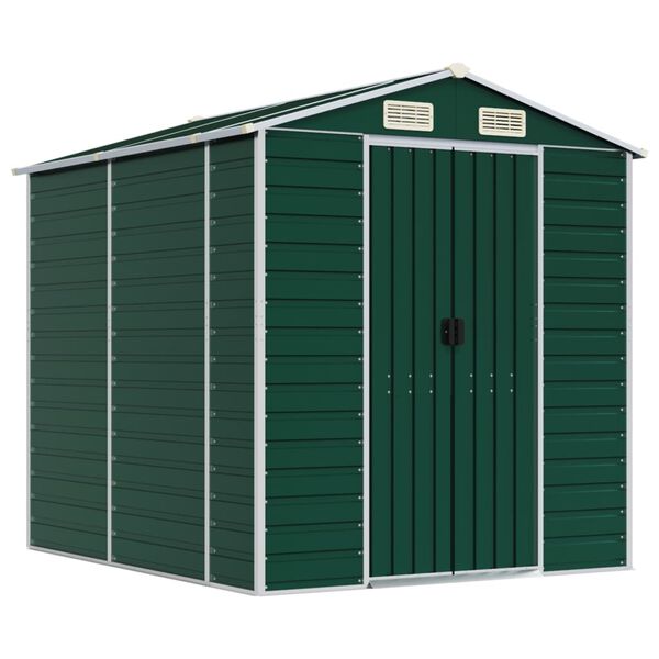 vidaXL Garden Shed Green Galvanized Steel 75.2 x 84.6 x 78.0 in