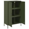 vidaXL Highboard Olive Green Steel Large Highboard Rectangular
