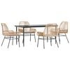 vidaXL Garden Dining Set Brown, Light Gray, Black
