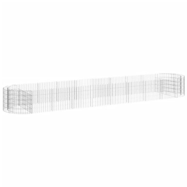 vidaXL Gabion Raised Bed Silver Galvanized iron Extra Long Durable