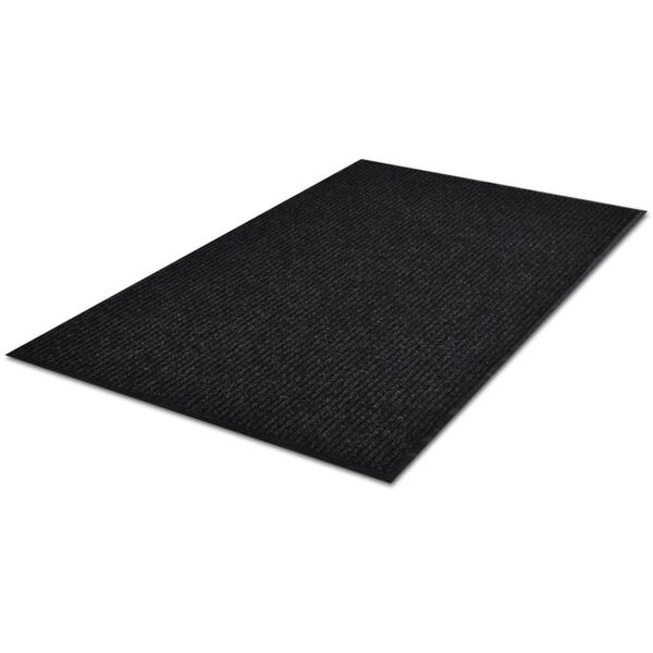 vidaXL Doormat Black Polyester 47.2 x 70.9 in Doormat Rectangular