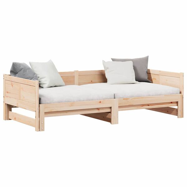 vidaXL Pull-out Day Bed Brown 80.12 x 72.44 x 22.24 in Solid Pine Wood
