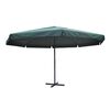 vidaXL Garden Parasol Green Aluminum, Polyester Large Height-Adjustable