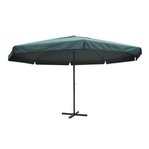 vidaXL Garden Parasol Green Aluminum, Polyester Large Height-Adjustable