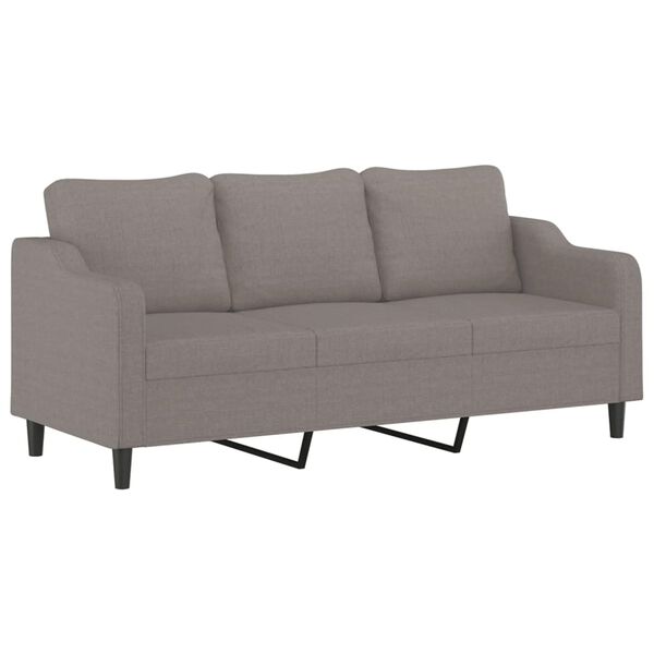 vidaXL 3-Seater Sofa with Footstool Taupe 70.9" Fabric
