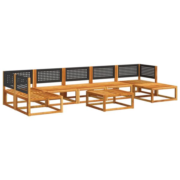 vidaXL Garden Sofa Set Black Solid acacia wood Large Modular