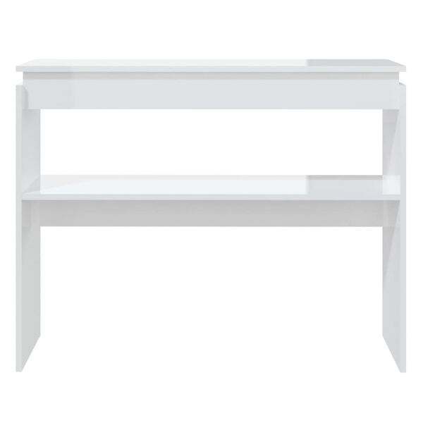 vidaXL Console Table High Gloss White Engineered Wood Medium
