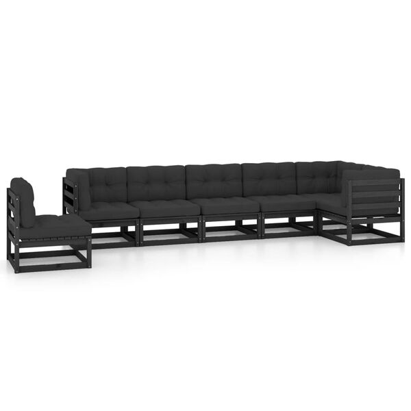 vidaXL Garden Lounge Set Black, Anthracite