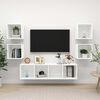 vidaXL TV Cabinet Set White Engineered wood Large TV Cabinet Set Cubic